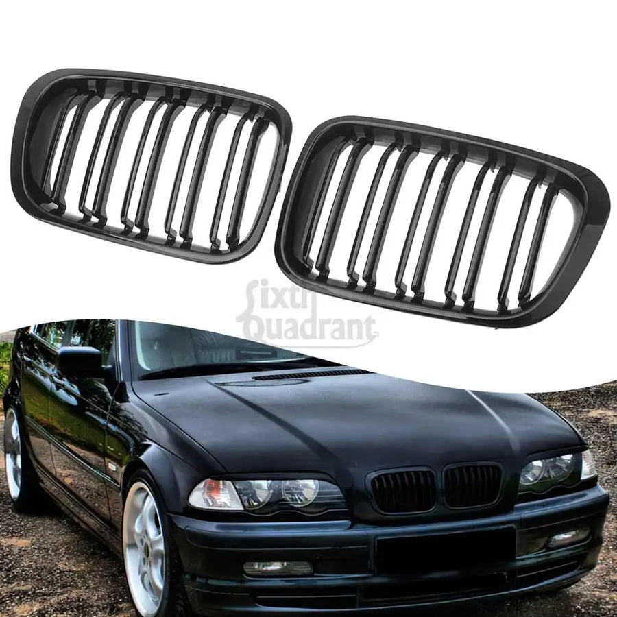 Front Kidney Grill Grille Glossy Black ABS Car for BMW E46 4 Door Wagon/Touring& Sedan/Saloon(320i 323i