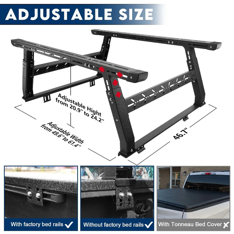 Truck Bed Rack for 1999–2025 Chevrolet/Ford/Nissan/Dodge