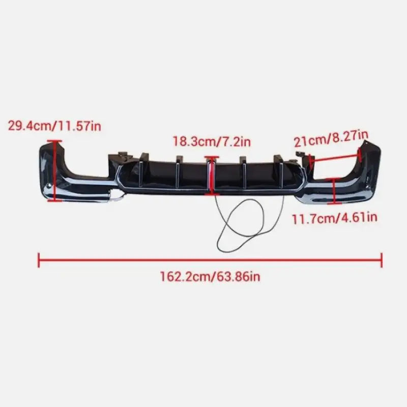 Rear Bumper Diffuser with Brake Lights for BMW X3 M Sport 2018-2021