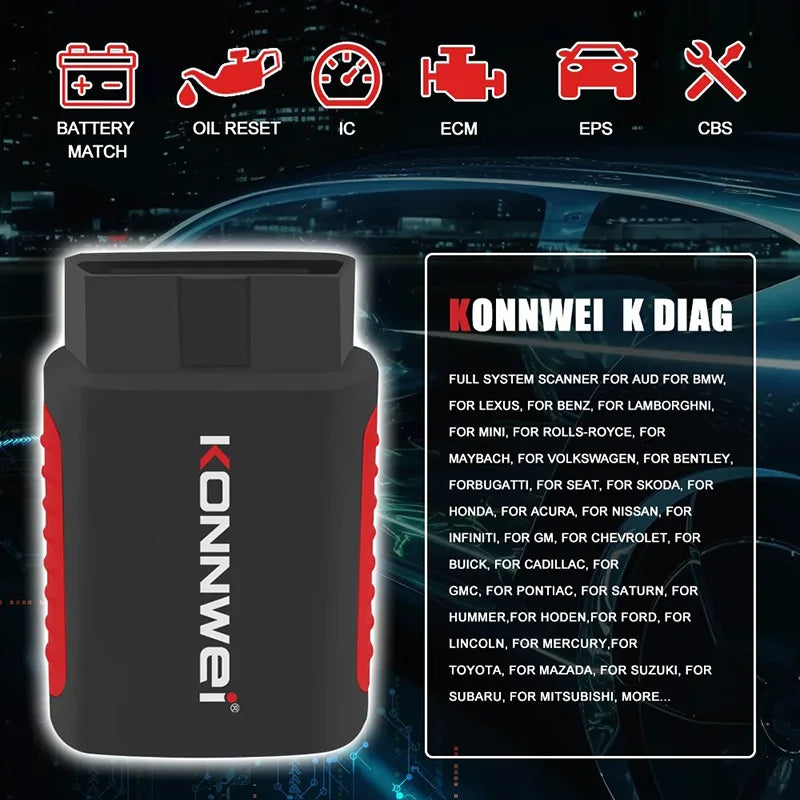 KONNWEI KDIAG Bluetooth OBD2 Full-System Scanner