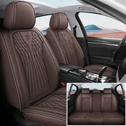 Luxury 3D Stitched Nappa Leather Car Seat Covers 5 Seats Laser Perforated Breathable Easy Fit