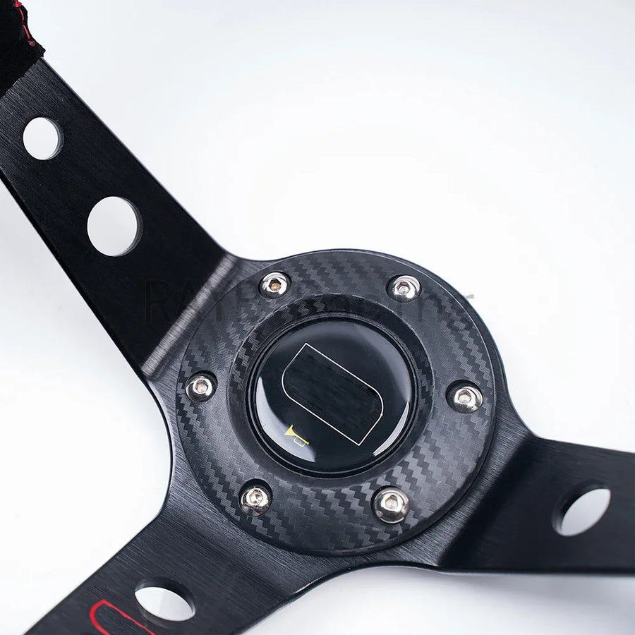 Universal 350mm Deep-dish Suede Sport Steering Wheel
