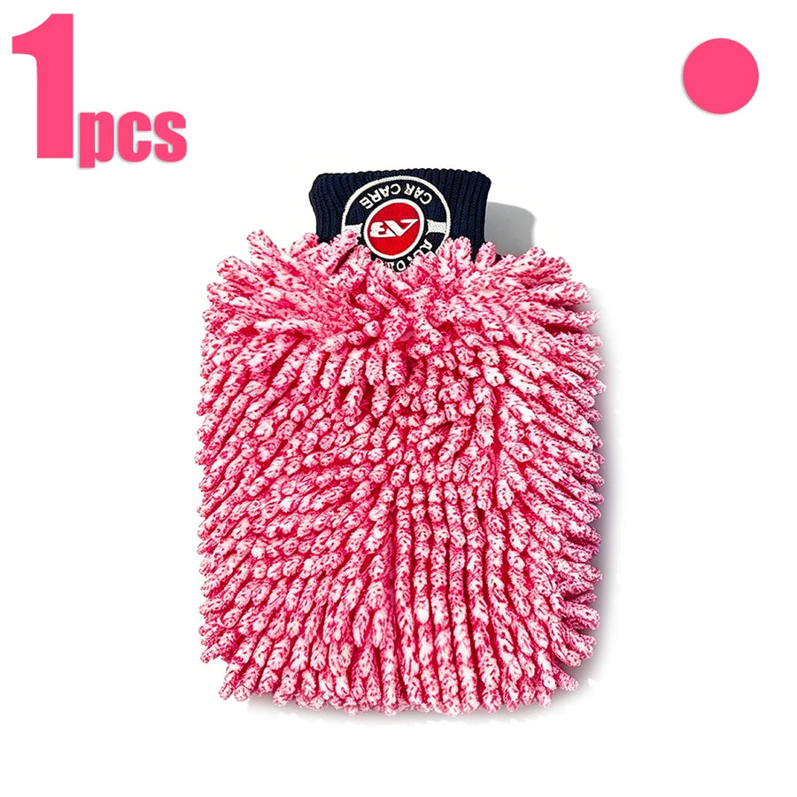 Chenille Microfiber Car Wash Mitts - 2-Pack, 29 x 19 cm