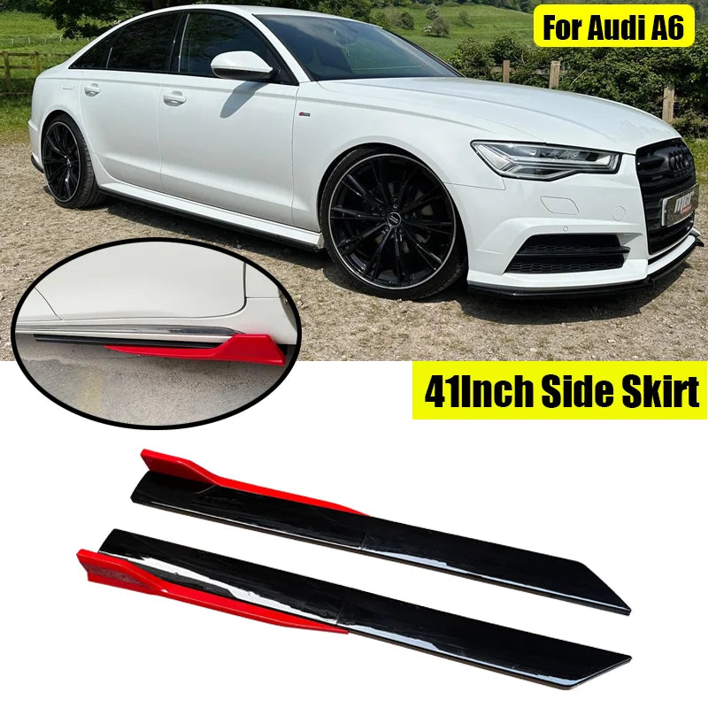4-Piece 41-Inch Side Skirt Extension Kit for Audi Models