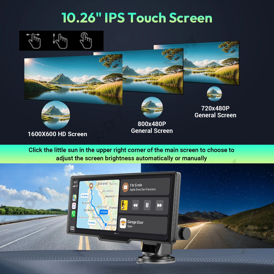 4K Dual Dash Cam with Wireless CarPlay and Android Auto