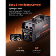 5-in-1 Dual-Voltage MIG Welder with Pulse and LCD – 200A/250A