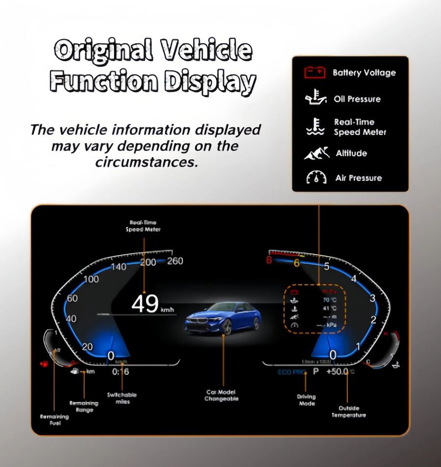 12.3-Inch Digital Gauge Cluster for BMW X5 E70/X6 E71 2006–2013