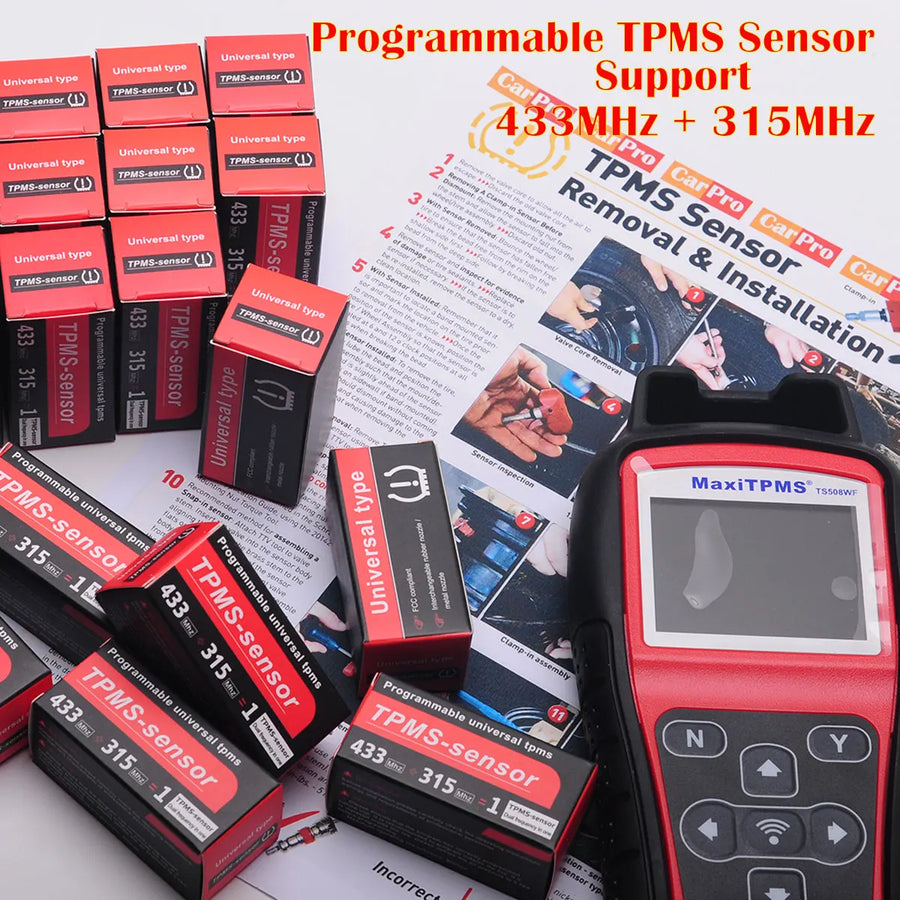 Programmable TPMS Tire Pressure Sensor (433MHz + 315MHz)