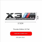 For BMW M1 M2 M3 M4 X2 X3 X5 X6 X7 M Competition 3D Tri-Color Emblem Sticker Waterproof Trunk Fender