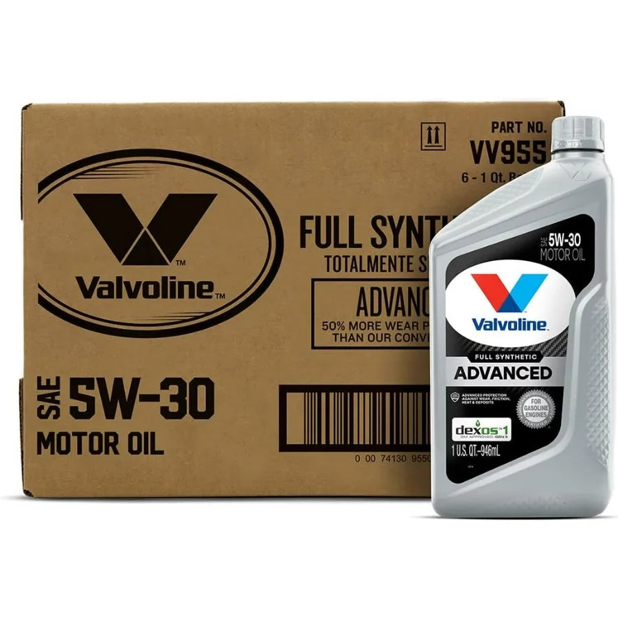 Valvoline Advanced Full Synthetic 5W-30 Motor Oil, 1 Quart Case of 6