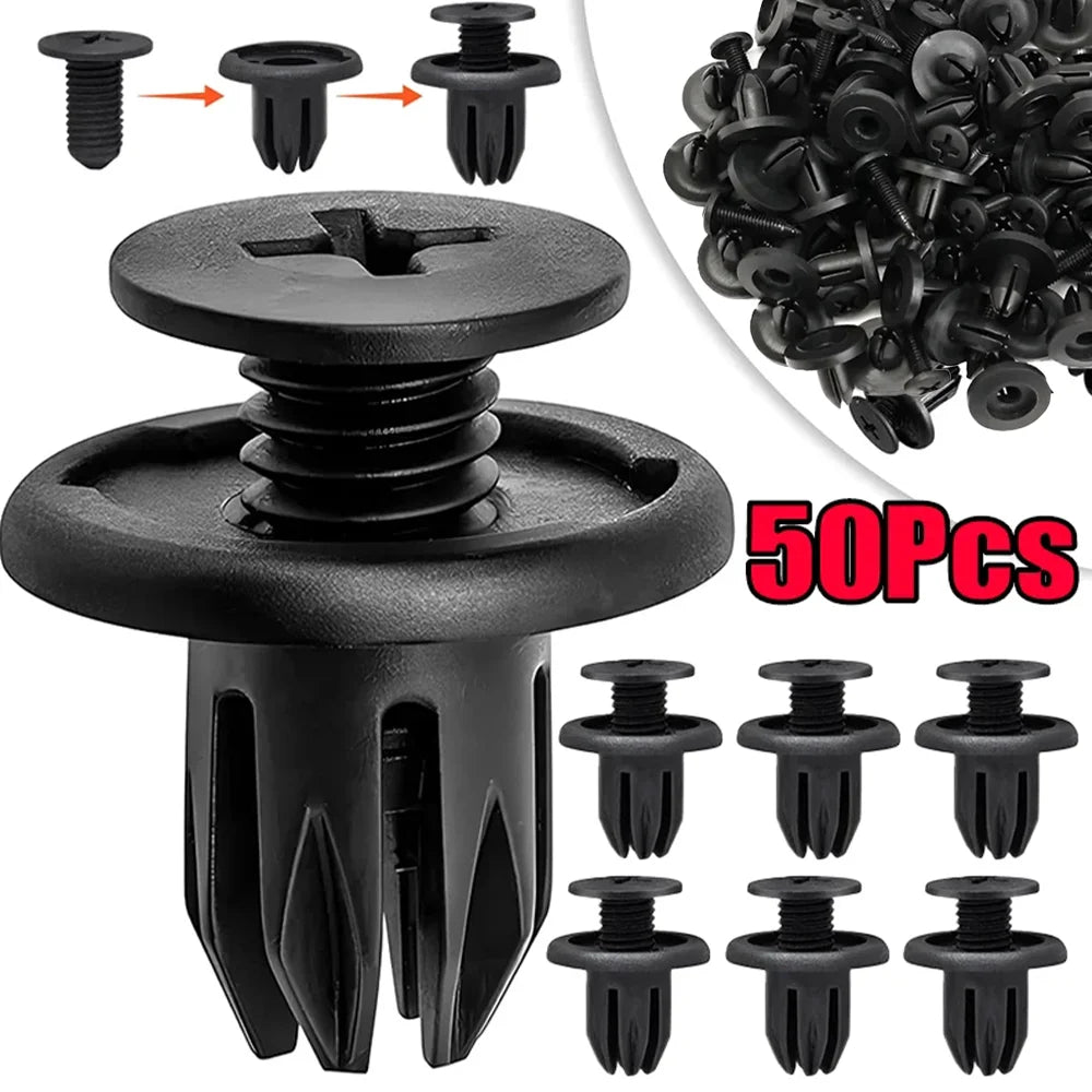 8 mm Plastic Push Rivet Fasteners – 10 to 50 Pack
