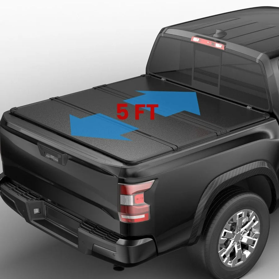 Hard Tri-Fold 5 ft Tonneau Cover for 2005–2026 Nissan Frontier