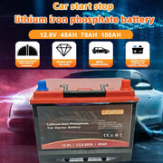 12.8V LiFePO4 Automotive Battery - 45Ah, 75Ah or 100Ah