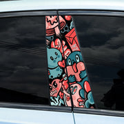 Dopamine Graffiti B-Pillar Car Decal – Waterproof Vinyl