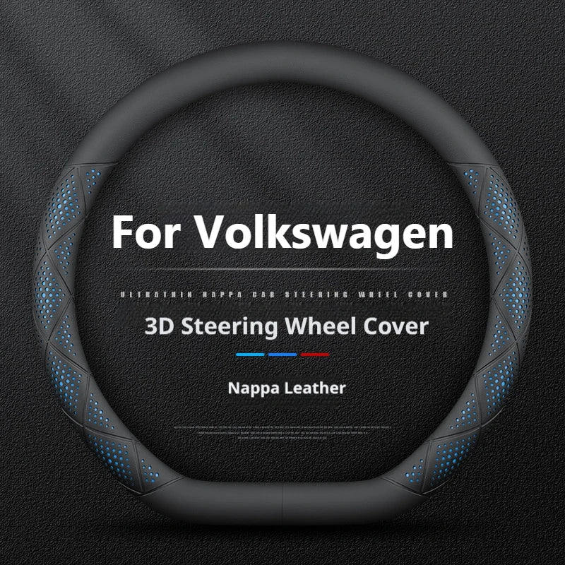 Microfiber 38CM Steering Wheel Cover for Volkswagen Golf Passat Tiguan Touareg Arteon ID.3 ID.4