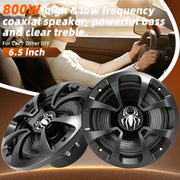 6.5-Inch 800W Coaxial Car Speakers with Silk-Dome Tweeters