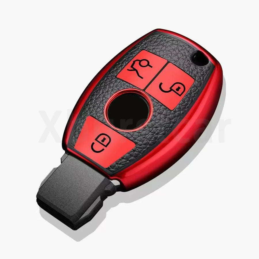 Leather TPU Car Key Case Cover for Mercedes-Benz