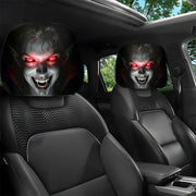 2-Piece Halloween Horror Face Car Headrest Covers – Universal Elastic Protective Sleeves