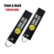 Double-Sided Embroidered Fabric Key Tag – 13 Designs