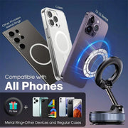 Foldable Magnetic Car Phone Holder with Vacuum Suction Mount