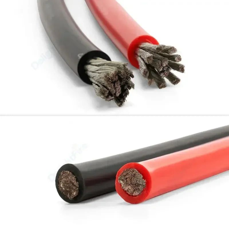 Heat-Resistant Silicone Battery Cable Wire - 4 AWG to 26 AWG