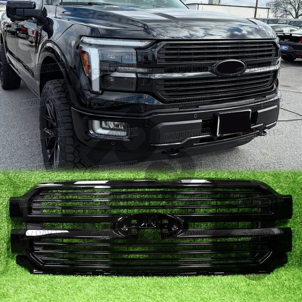 Gloss Black Upper Grille – 2024–2025 Ford F-150 Platinum/King Ranch
