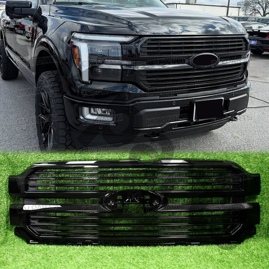 Gloss Black Upper Grille – 2024–2025 Ford F-150 Platinum/King Ranch