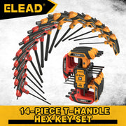 14-Piece T-Handle SAE and Metric Hex Key Set