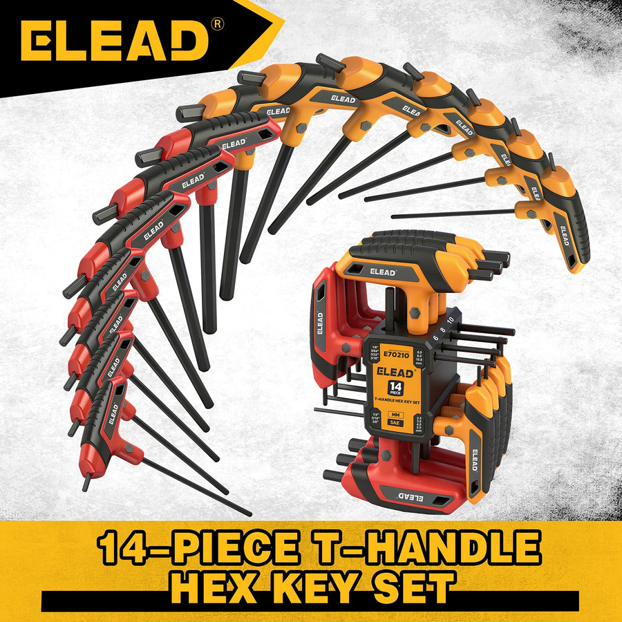 14-Piece T-Handle SAE and Metric Hex Key Set