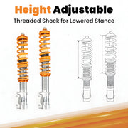 Coilover Suspension Kit for Volkswagen Golf/Jetta MK2-MK3 & Corrado 1983-1995