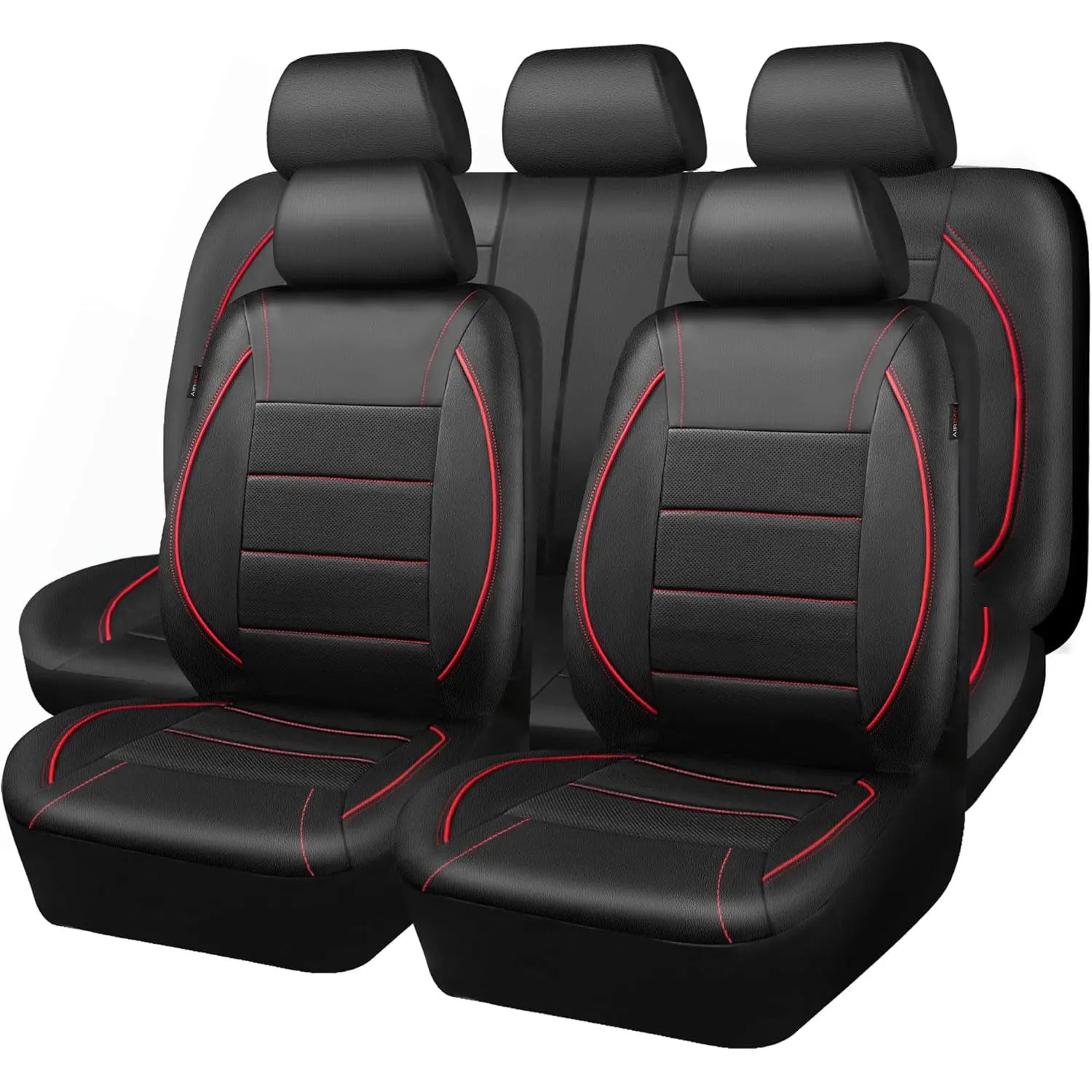 Universal 5-seat Leather-look Car Seat Cover and Cushion Set