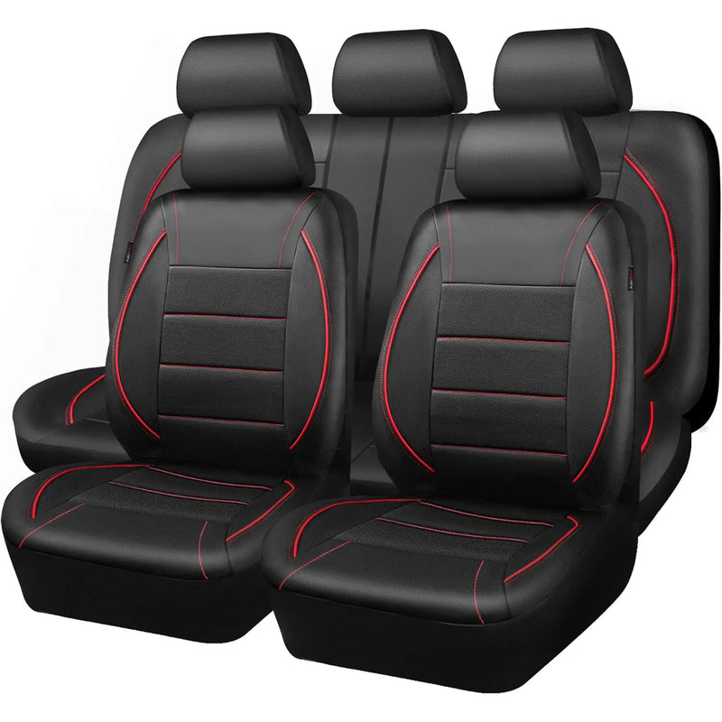Universal 5-seat Leather-look Car Seat Cover and Cushion Set