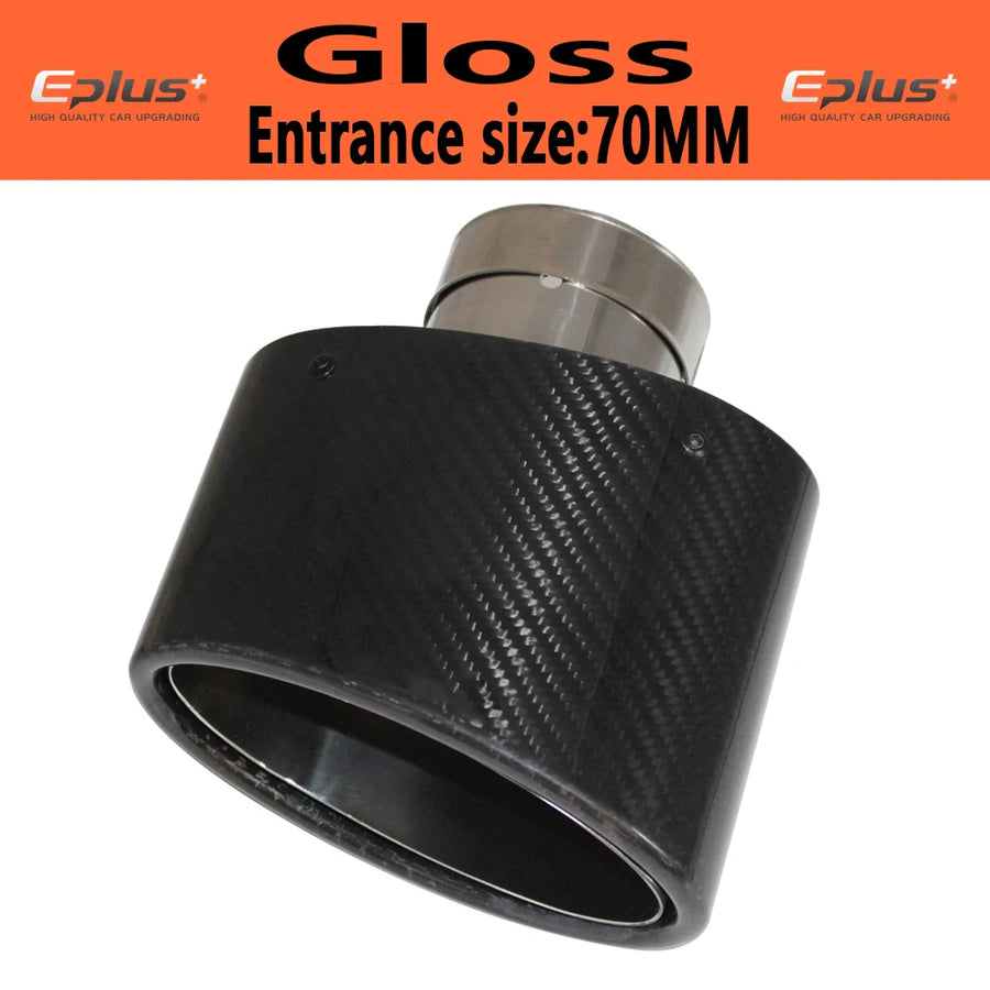 Universal Angled Oval Carbon-Fiber & Stainless Steel Exhaust Tip
