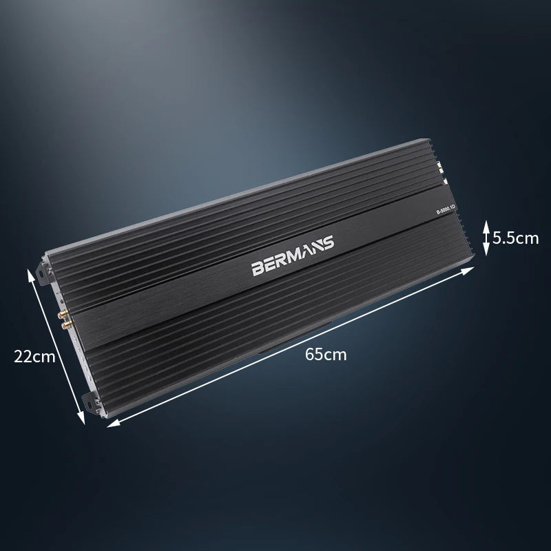 1-Ohm Class D 5000W Max Mono Car Audio Amplifier