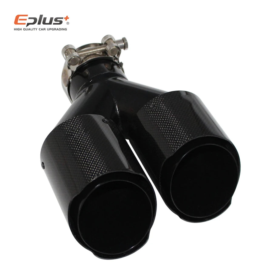 Universal Y-Shaped Dual-Outlet Carbon-Fiber & Stainless Steel Exhaust Tip