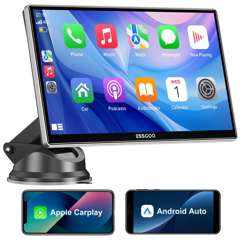 9-Inch Portable Wireless CarPlay and Android Auto Display