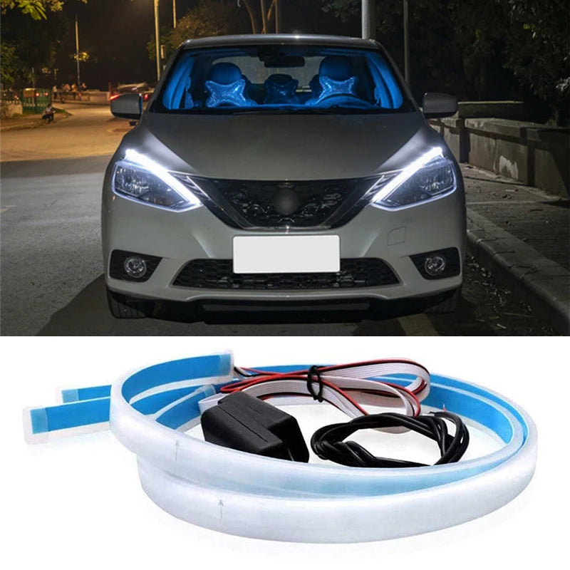 Flexible 12V LED DRL and Turn-Signal Strips – 2 Pieces