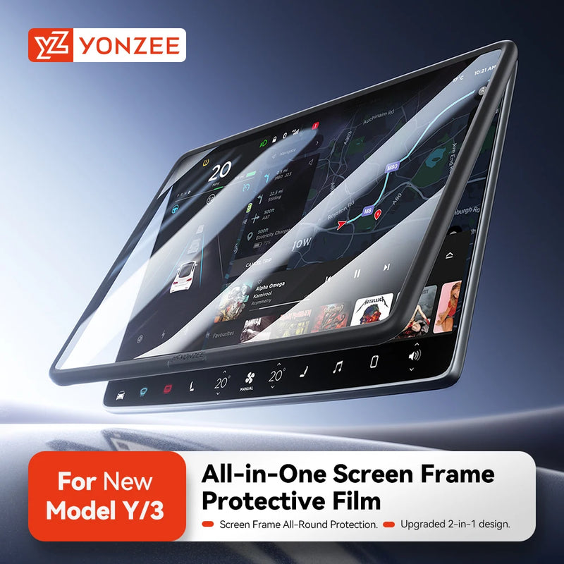 Center Touchscreen Tempered-Glass Screen Protector for Tesla Model 3/Y Highland and Juniper