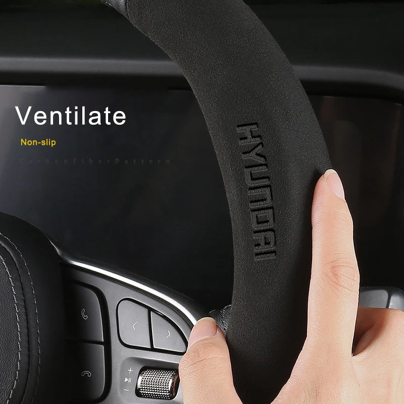 Carbon-Fiber-Leather Steering Wheel Cover – Select Hyundai Models