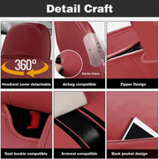 Red Universal Full 5-Seat Cover Set for Split Rear Benches
