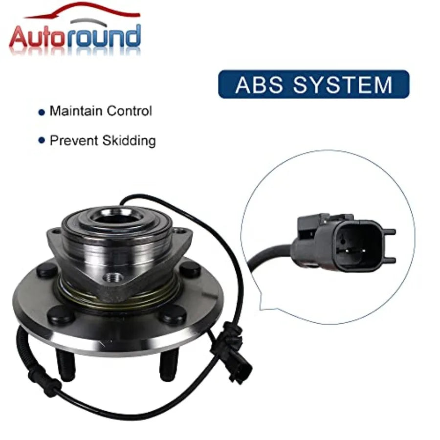 Pair Front Wheel Bearing and Hub Assembly Compatible with 2009-2010 Dodge Ram 1500, 2011 Ram 1500, 5 Lug W/ABS