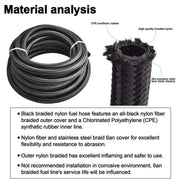 Universal AN8 Nylon & Stainless Steel Braided CPE Fuel Hose Oil Fuel Gas Line with CPE Fitting for Brake