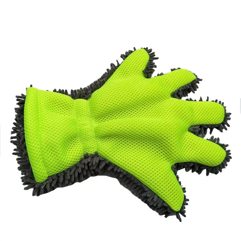 Five-Finger Microfiber Car Wash Gloves – 1 or 2 Pack