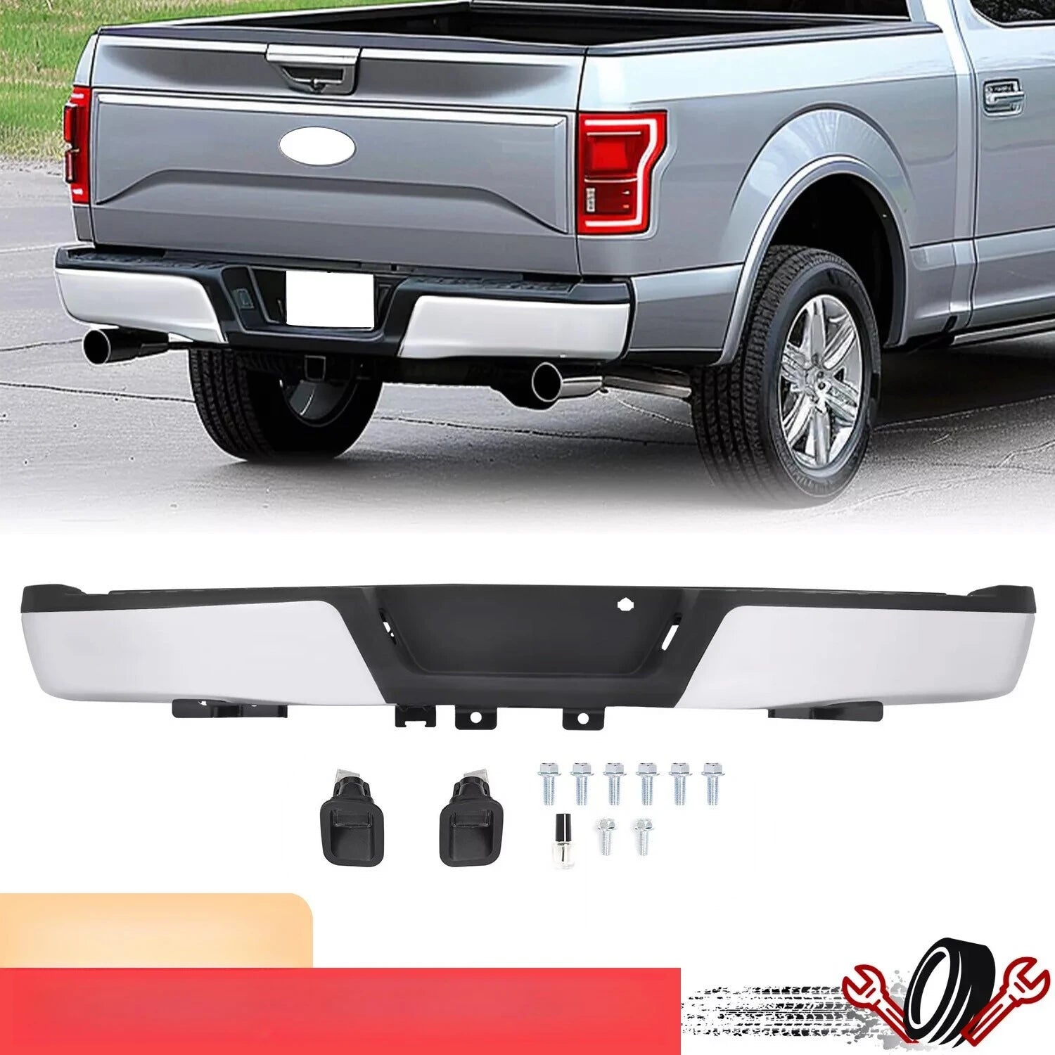 Chrome Rear Step Bumper for Ford F-150 2015-2020