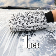 Black Double-Sided Microfiber Car Wash Mitt