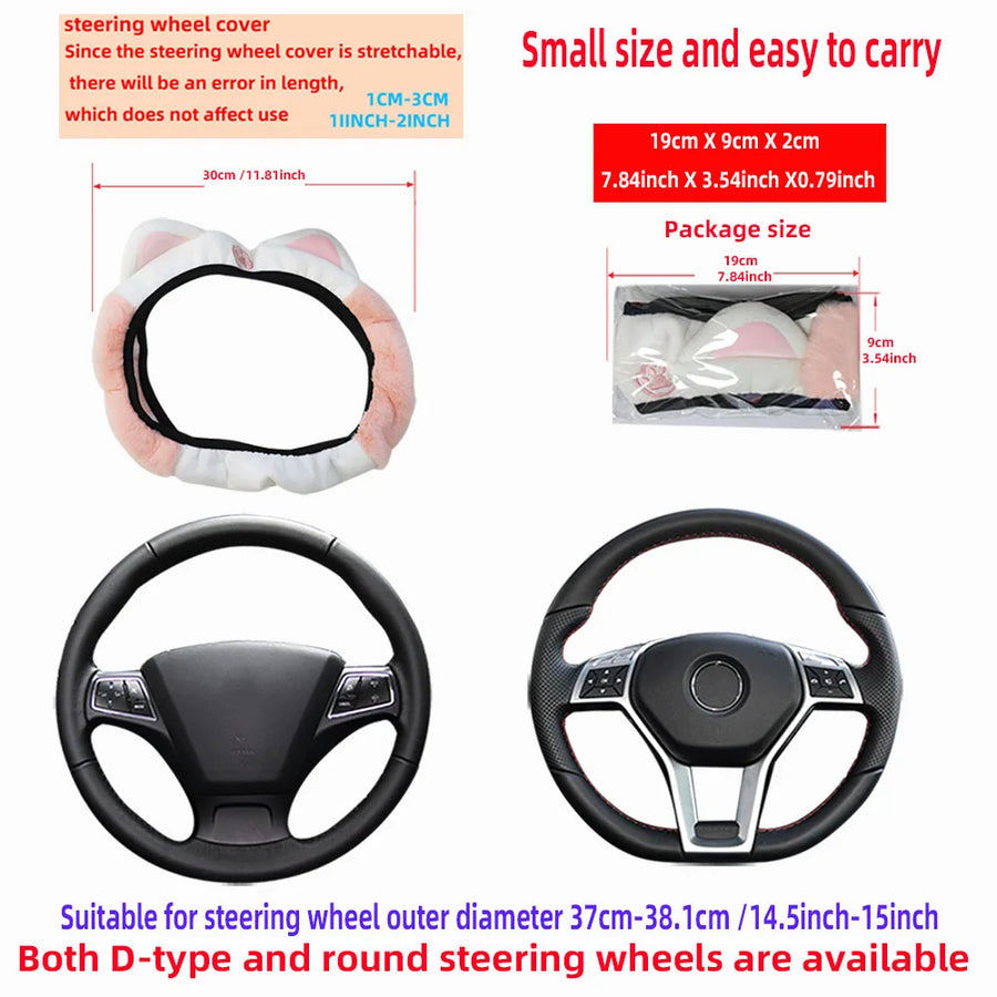 Steering Wheel Cover – plush, 15INCH, 15INCH