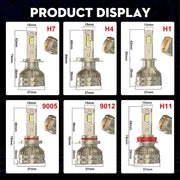 2-Piece H1/H4/H7/H11/9005/9006 LED Headlight Bulb – 6000K, CANBUS