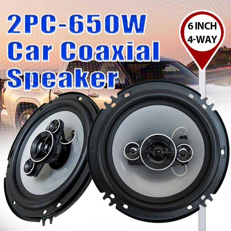 6-Inch 650W 4-Ohm Coaxial Car Speakers