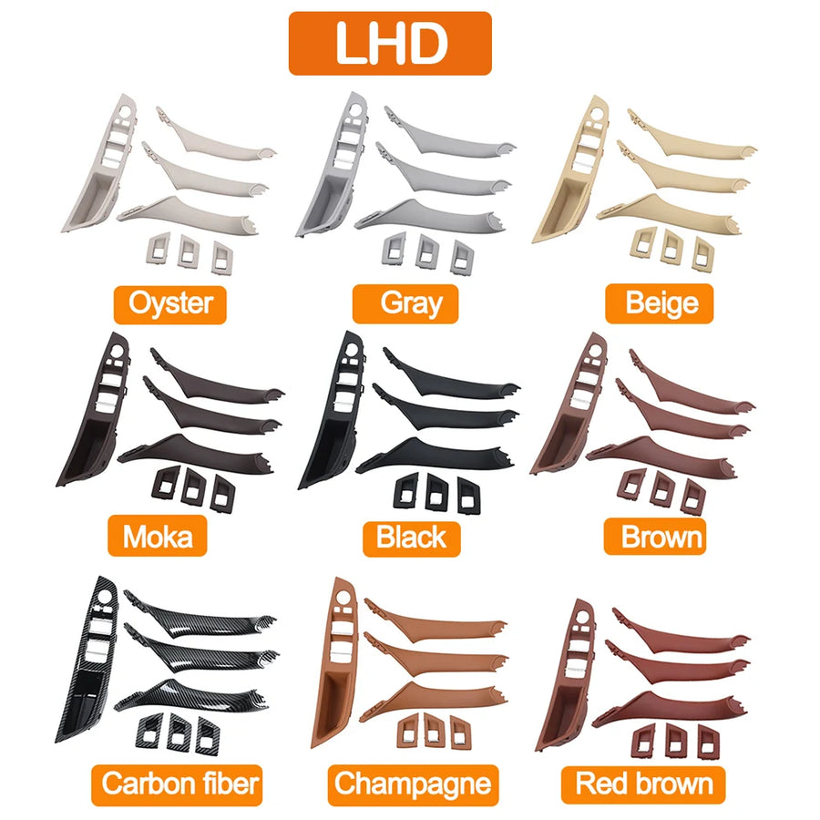 LHD RHD Beige Black Brown Oyster Car Interior Door Armrest Inside Pull Handle Set for BMW 5 Series F10