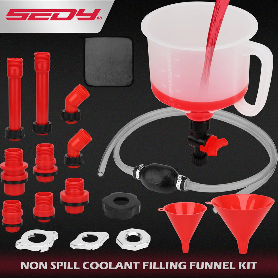 22-Piece Spill-Free Coolant Funnel and Siphon Pump Kit